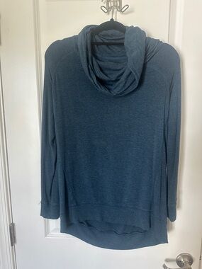 Cozy Slate Blue swoop turtle neck Shirt